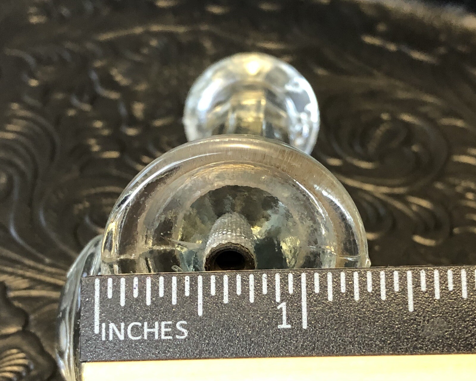 2 Vintage Clear Glass 10 Facet Point 3” Pillar Drawer Knobs