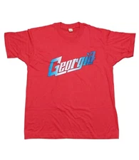 Vintage Georgia T Shirt Screen Stars Size XL Red Graphic Spell Out Travel