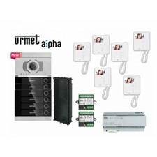 KIT VIDEOCITOFONO URMET ALPHA 6 FAMIGLIE KIT VIDEOCITOFONO 6 MONITOR 6 PULSANTI