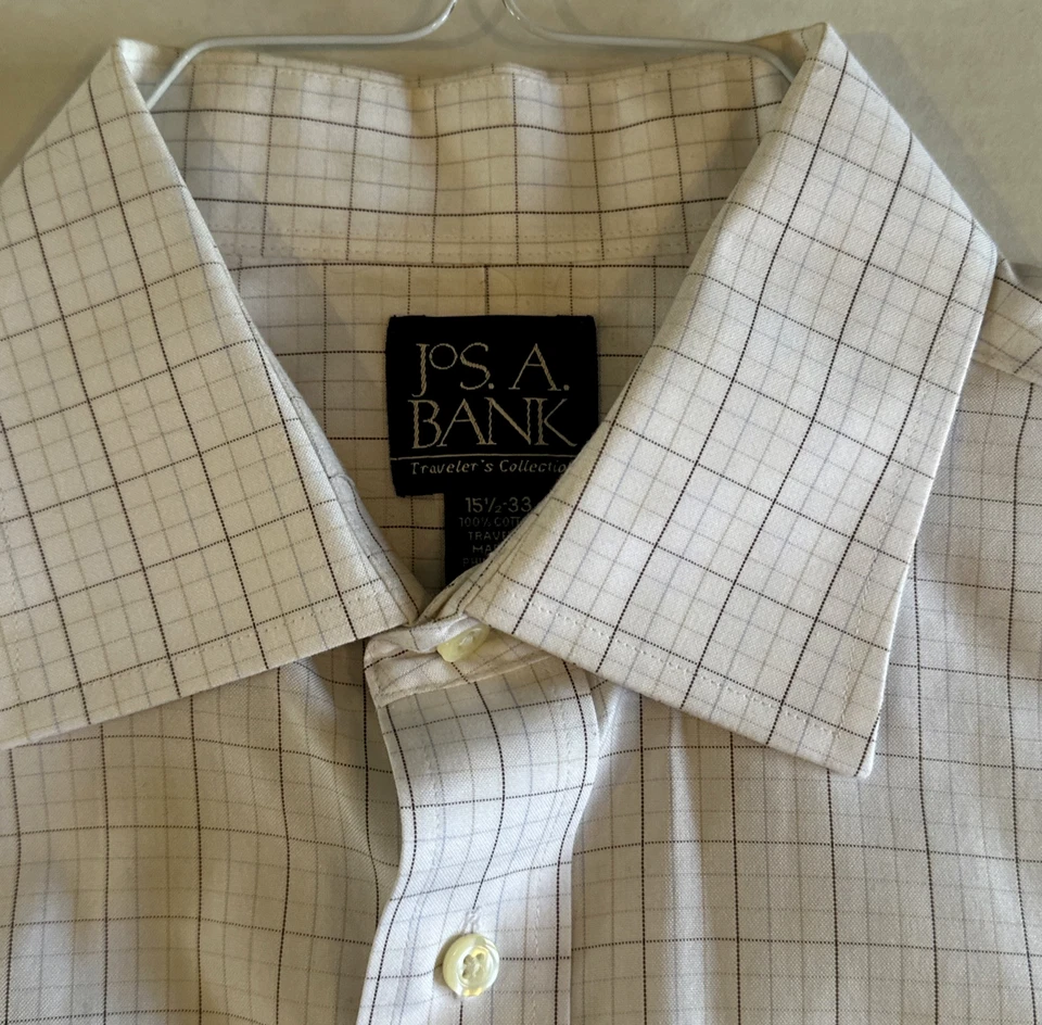 批量 3 件 正装衬衫 男式 15.5 33 Jos A 银行旅行者领子 — 第 3/4 张图片