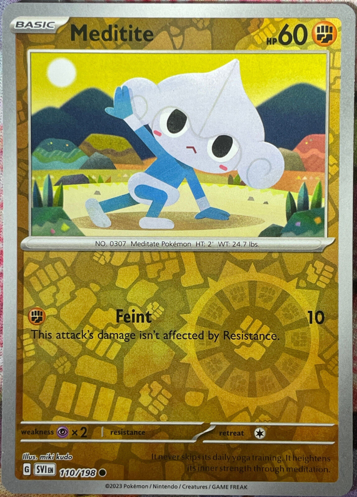 Meditite Reverse Holo - 110/198 - Scarlet & Violet Base Pokemon 2023