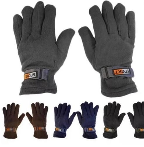 204 Pairs Mens Solid Color Thermal Insulated Fleece Gloves w Strap WHOLESALE LOT - 第 1/1 張圖片