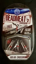 G5 Deadmeat V2 3 Pack Expandable Broadheads 100% steel 100 Grain Crossbow New