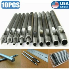 10pcs Heavy Duty Leather Hollow Hole Punch Set DIY Craft Hand Tools 0.5-5mm
