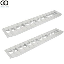 2Pcs 84" x14" Aluminum Ramps 6000Lbs Car Trailer Truck Hook End 7FT