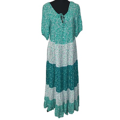 green emerald velvet dress Noelle Split Neck Poplin Tiered Midi Dress Mauve / M by Sugarlips main image 0