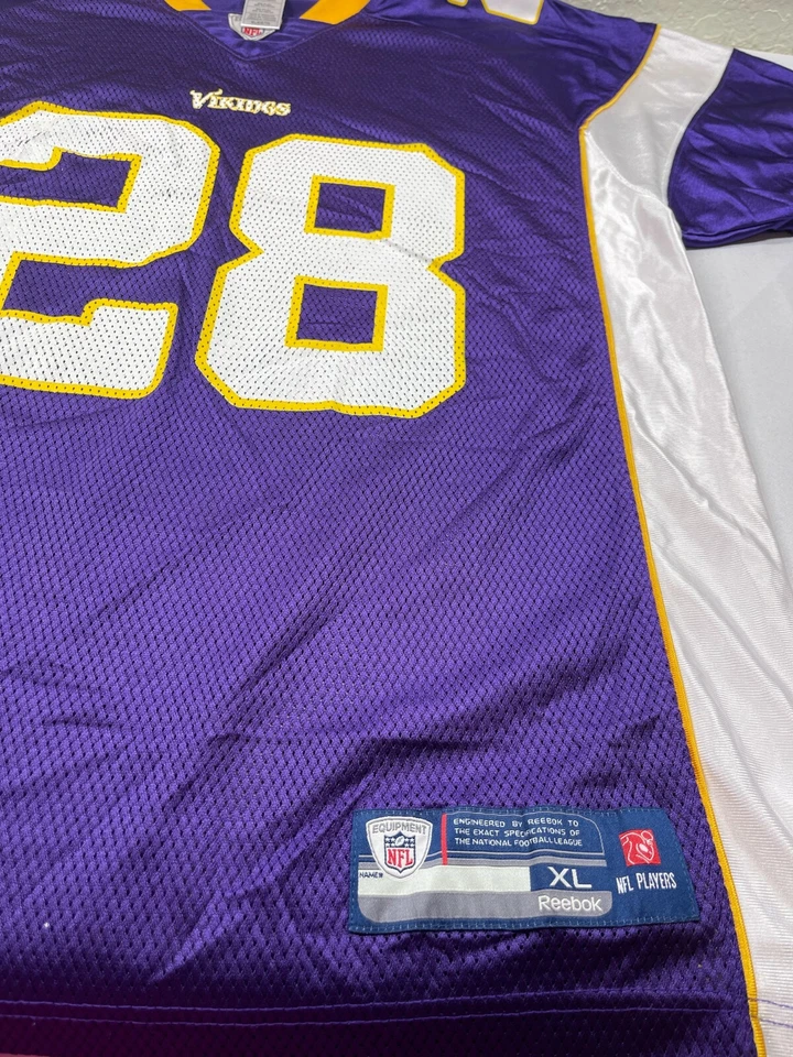 Minnesota Vikings Jersey Peterson #28 XL Extra Large Reebok NFL Equipment - Image 2 of 4