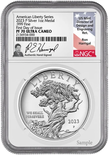2023-P American Liberty Series 1 oz Silver Medal FDI NGC PF70 Harrigal