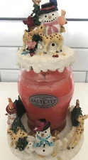 Salt City Candle Jar Topper Holder Snowman Tree Animals Candle not included J19