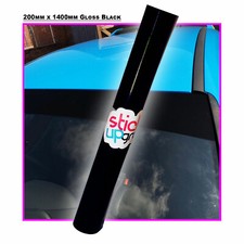8" 1400mm x200mm GLOSS BLACK VINYL SUN STRIP CAR WINDSCREEN 80S