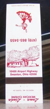 Rare Vintage Matchbook O8 Swanton Ohio Loma Linda Mexican Cuisine Dancing Lady