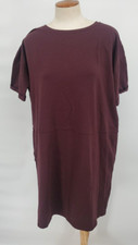 Eileen Fisher Shirt Tunic Dress Womens Brown Organic Cotton Spandex Stretch PM