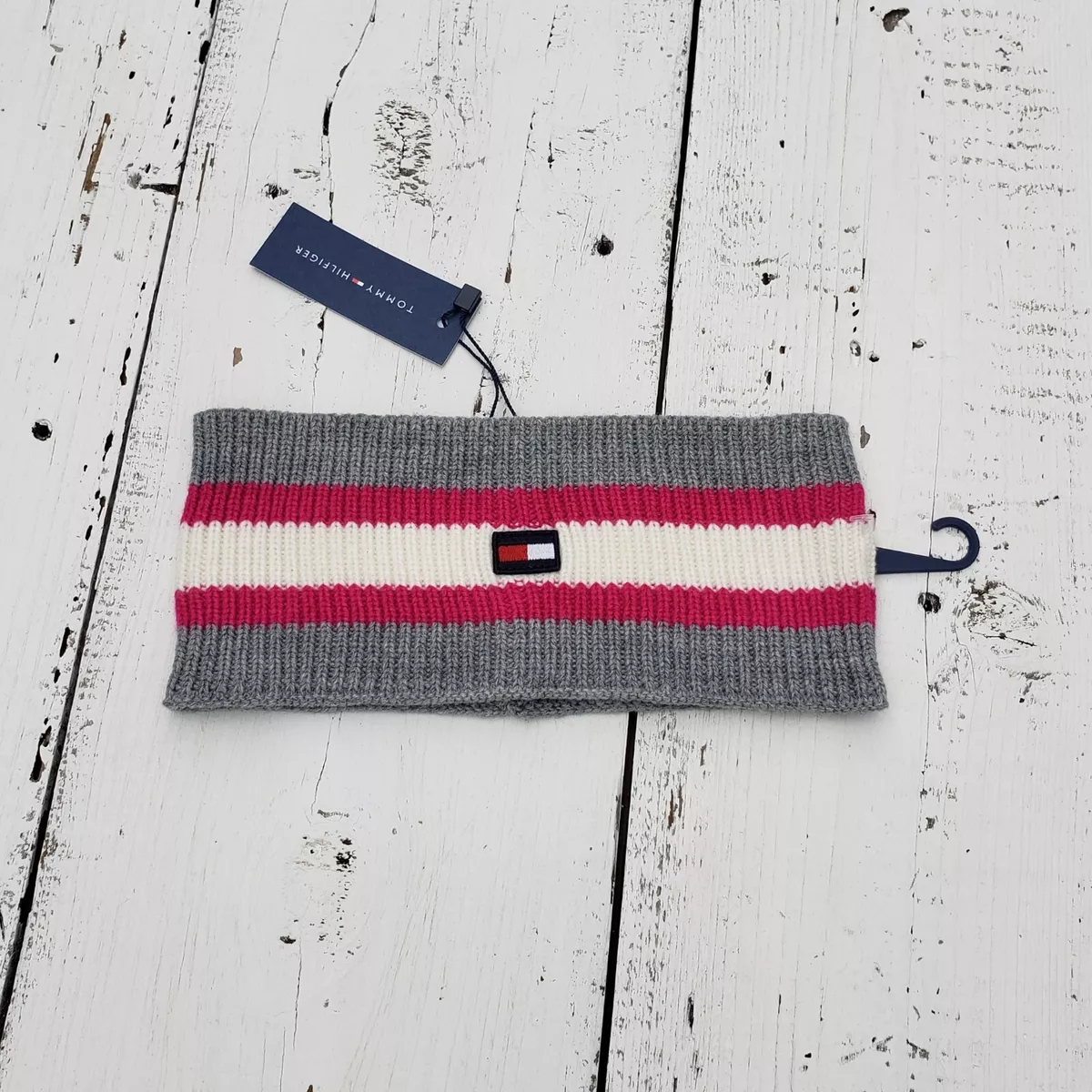 Tommy Hilfiger Women's Ear Warmer Headband Gray, White, Pink W Logo NEW |  eBay