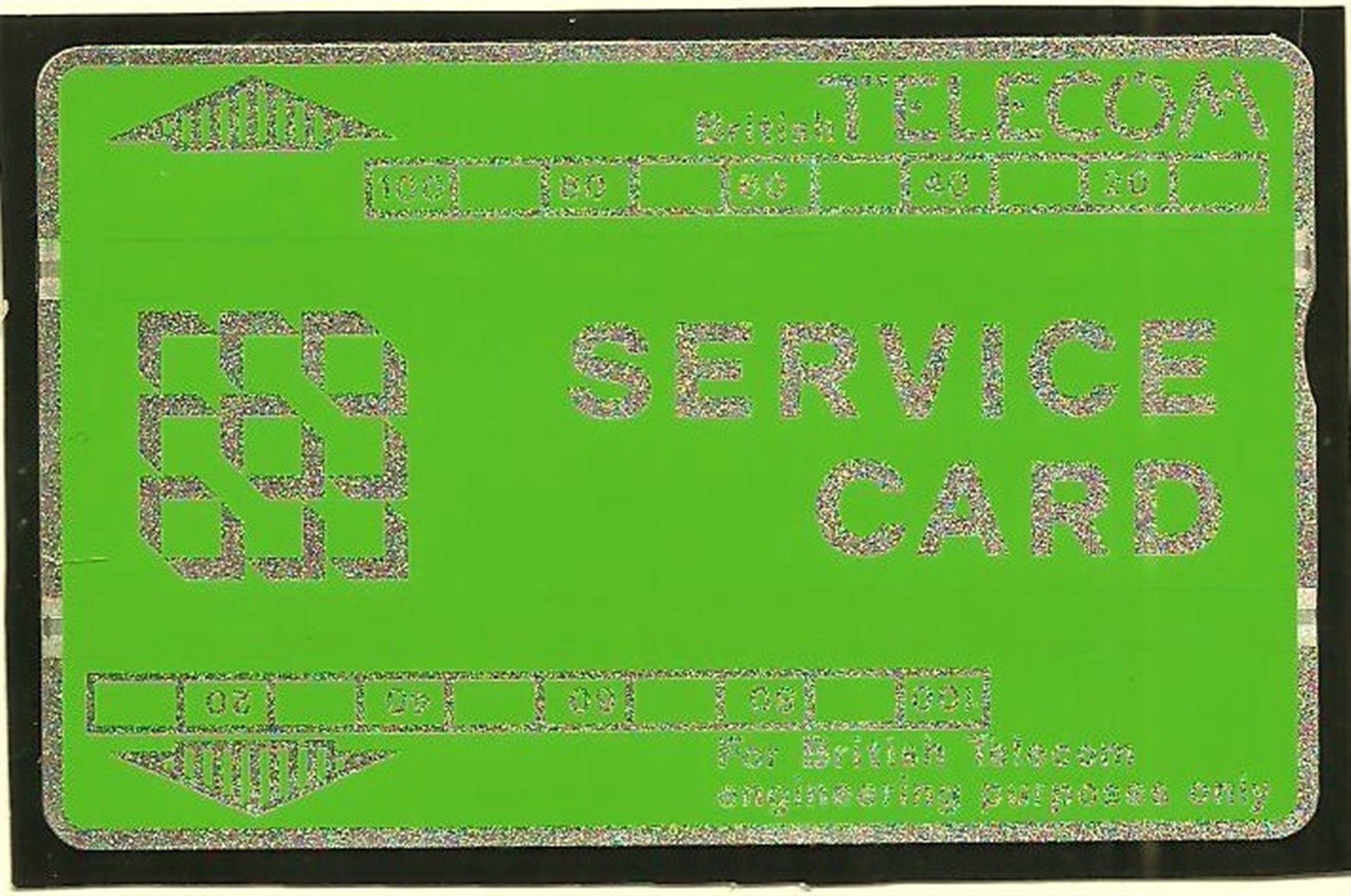 BTS003 BT ENGINEER'S MINT SERVICE CARD NOTCHED PHONECARD