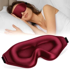 99% Block Out Light Eye Mask 3D Contoured Sleep Mask w/ Adjustable Elastic Strap