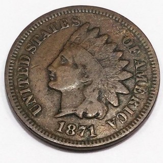 1871 Indian Head Penny Beautiful Coin Rare Date