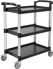 VEVOR Utility Cart 300 lbs 3 Tier Plastic 360 Swivel Wheels