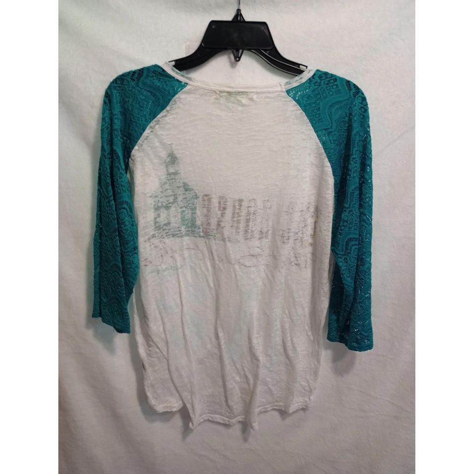 Camiseta Southern Grace para mujer 2XL blanca verde azulado manga de encaje gráfico iglesia Foto 3 de 3