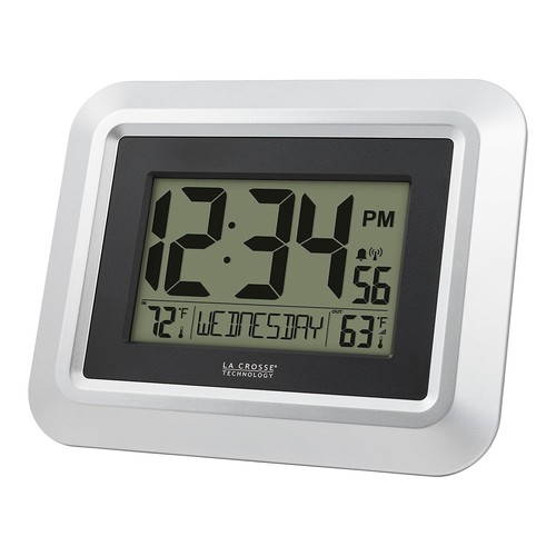 513-1918S-INT Atomic Digital Wall Clock with Outdoor Temperature - Picture 2 of 4
