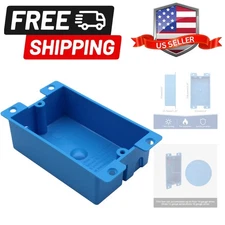 1-Gang Old Work Shallow Outlet Box, Blue PVC Plastic Junction Box, 8 Cubic In...