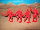 Lot of four reissue Marx 70mm Outer Space  Astronauts  in orange, HTF