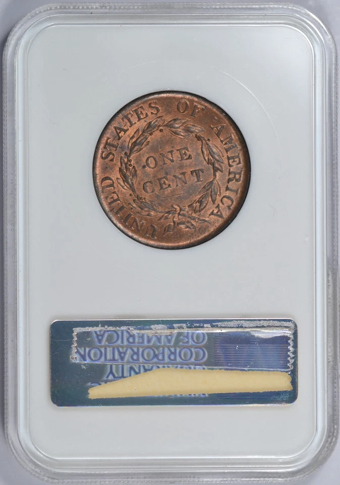 1818 CORONET HEAD LARGE CENT N-10 R1 NGC MS64 RB OLD FATTY HOLDER PQ COIN! - Image 2 of 3