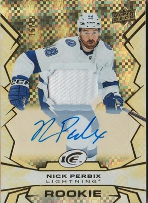 NICK PERBIX RC AUTO 2022-23 Upper Deck Ice /99 ROOKIE GOLD PATCH AUTOGRAPH # 136