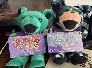 (2) Liquid Blue Grateful Dead Bean Bear Collectibles - Ripple & Stagger Lee