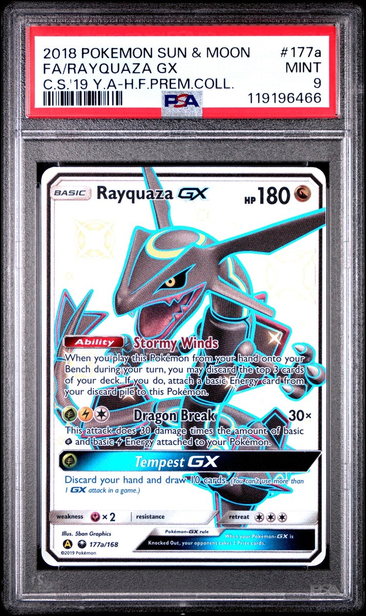 2018 POKEMON SUN & MOON CELESTIAL STORM #177A FULL ART/RAYQUAZA GX