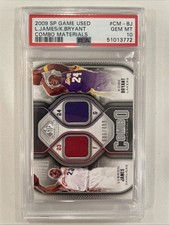 PSA 10-2009 SP Game Used LeBron James/Kobe Bryan Combo Materials 