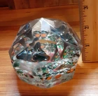 MURANO GLASS STYLE MILLEFIORI FACETED  PAPERWEIGHT  VTG UNMARKED #E-33