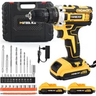 Cordless Brushless Impact Driver Electric Drill Combo Kit with Battery & Charger