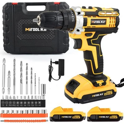 MITOOL KIT Cordless Brushless Impact Driver Electric Drill Combo Kit with Battery & Charger