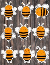 Cute Round Bee Die Cut Vinyl Stickers Scrapbooking Laptop Waterbottle