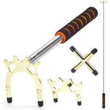 EOTJYAO Pool Bridge Stick, Professional Retractable 3Pcs Head, brass