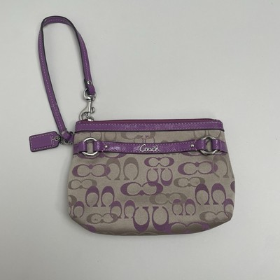 #ad #ad Coach Wristlet Khaki Rose Purple