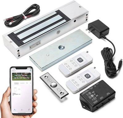 Smart Electromagnetic Door Lock 1200LB Holding Force Remote & App Control Kit
