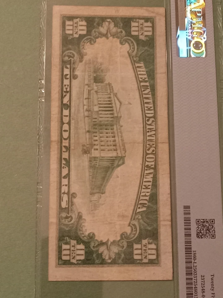 1929 $10 Federal Reserve Bank Note - San Francisco - FR.1860-L - Graded PMG 25 - Image 2 of 4