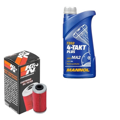 K&N Ölfilter Set MANNOL 10W40 1L für Sherco SEF 300 R Racing Bj.2021