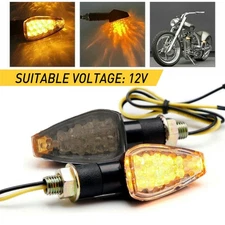 LED Motorcycle Signals Turn Blinker Light Indicator Amber Universal 12V EAC
