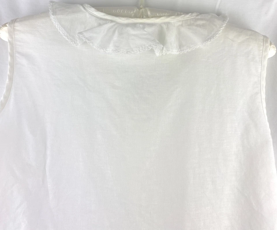 Top vintage Liz Claiborne Lizwear XL mezcla de lino cuello con volantes sin mangas años 90 Foto 4 de 4