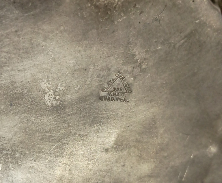 (2) Jalisco 925 Sterling Silver Western Saddle Corner Plates Floral Engraved