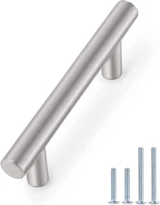 Probrico 25 Pack Brushed Nickel Kitchen Cabinet Handles 3" Hole Centers, Stainle