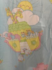 1985 Noah  s Ark Fitted Baby Crib Sheet Set Of 2 by Kendall Company