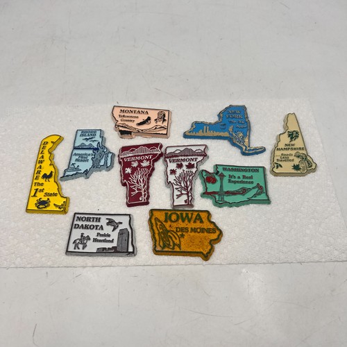 Vintage Collectable Rubber STATES Refrigerator Magnets Lot of 10