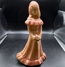 Fenton Pink Satin Matte Art Glass Girl Figurine Signed USA Limited Ed 75/85