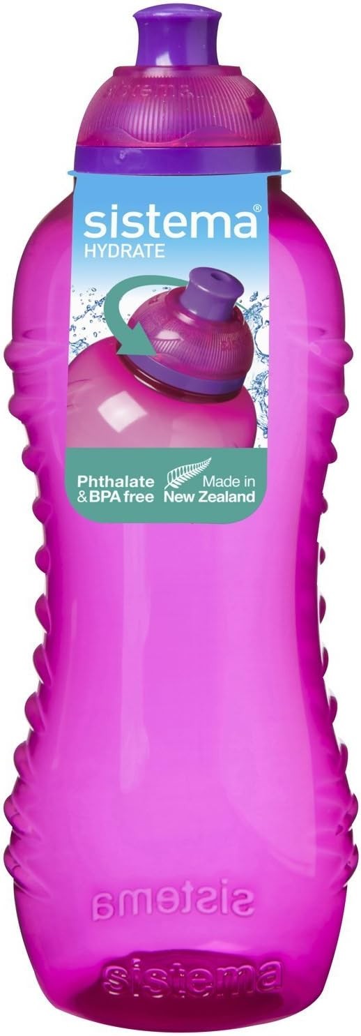 3x Sistema Twist 'n' Sip Squeeze Sports Water Bottles Leakproof BPA-Free 460ml - Image 3