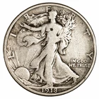 1918D Walking Liberty Half Dollar 50C Raw