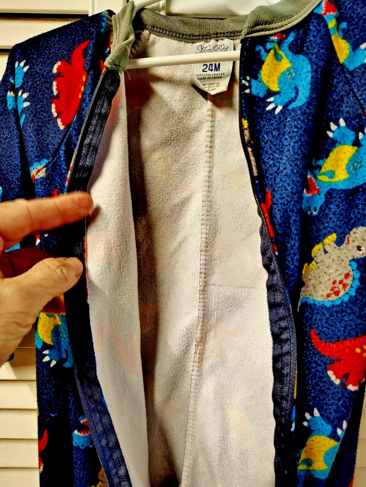 Dinosaur Baby Boy SZ 24M Zip-Up Sleep & Play One-Piece with Feet Multi-Color - Image 4 of 4