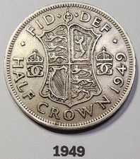 1949 King George VI Half Crown Coin. See photos for condition.